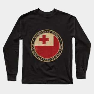 Vintage Kingdom of Tonga Oceania Oceanian Flag Long Sleeve T-Shirt